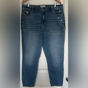 Abercrombie and Fitch Blue Jeans Curve Love The Super Skinny Ankle High Rise 18R